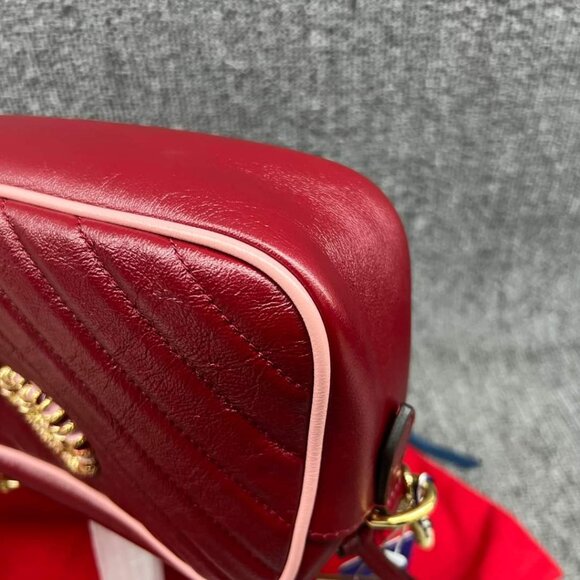 100% Authentic Gucci GG Marmont Small Leather Shoulder Bag - Picture 7 of 14